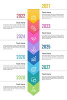 Vertical Infographics timeline 8 steps to success. Workflow layouts, Annual report, Plan, Milestone and Road map. vector