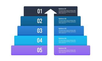 5 Steps to success infographic design template. Business Plan, Report, Marketing, Banner, Strategy and Presentation. vector