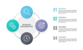 4 process circle infographic template. Business presentation, Workflow and Strategy. vector