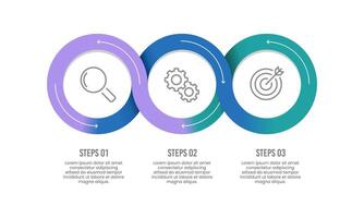 3 Steps Workflow Circle Infographic for Business. Business cycle, Presentation, Plan and Strategy. vector