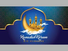 Ramadan Kareem Eid Mubarak Banner Template vector