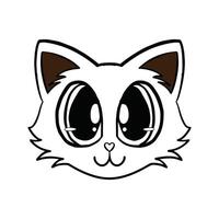 Simple Cat Face Illustration Art for Minimalist and Pet Designs vector
