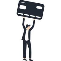 a man carrying a payment card vector