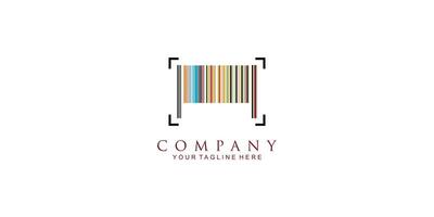 Full collor barcode logo design with unique concept premium vector