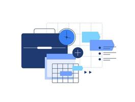 Business tasks and project planning. Flat illustration vector
