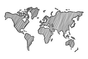 Hand-Drawn World Map Illustration vector