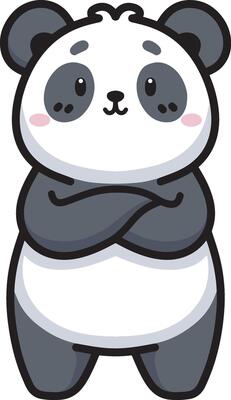Panda pose illustration design art