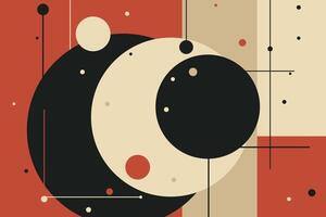 Modern Bauhaus Style Abstract Design with Geometric Shapes vector