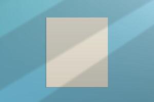 Minimalist White Blank Poster on Blue Background with Light Rays vector