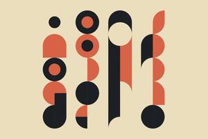 Geometric Abstract Art with Retro Bauhaus Style Shapes vector