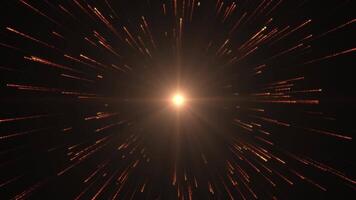 Digital tunnel of flickering particles, traveling in cyberspace, flying in a digital technological tunnel. Flying golden sparkling particles video