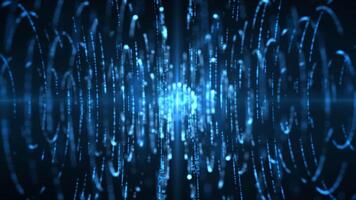 Abstract scene of futuristic cyber world, sci-fi grid, technology glowing surface, neon night scene, digital science background 4K animation, seamless loop video