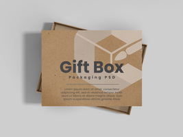 3D Open flat kraft box mock up cangeable color and background - Blank gift box Mockup template psd