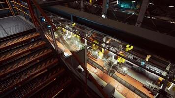 Daytime operation of factory conveyor system for machine building video