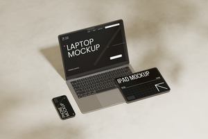side top view of Multi Device Mockup psd
