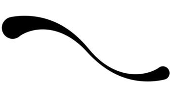 Black swirl, curve swirl shape line, dynamic calligraphy curl vector
