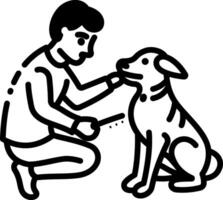 Pet owner icon in doodle style vector