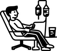 Blood donation icon in doodle style vector