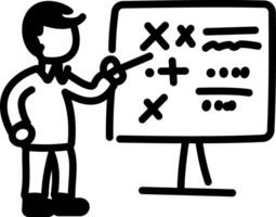 Business training icon in hand drawn style vector