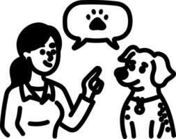 Pet owner icon in doodle style vector