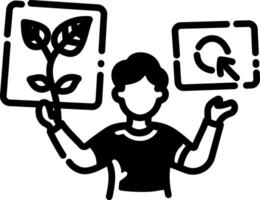 A hand drawn icon of environmental awareness activist vector