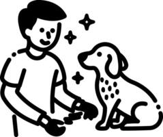 Pet owner icon in doodle style vector