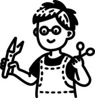 Art student icon in hand drawn style vector