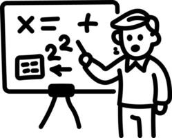 Business training icon in hand drawn style vector