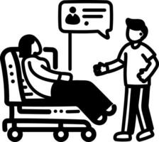 Hand drawn icon of patient support vector