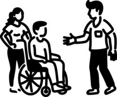 Doodle icon of disability support vector