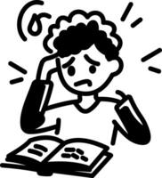 A hand drawn icon of a confused child vector