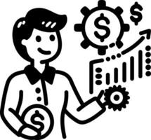 Financial improvement icon in hand drawn style vector