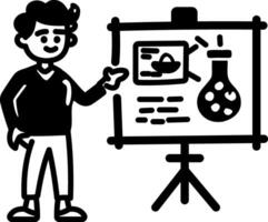 A hand drawn icon of a science student vector