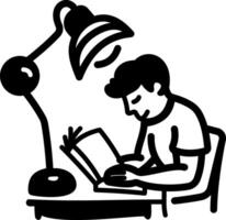 Study lamp icon in hand drawn style vector