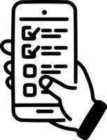 Online items list icon in hand drawn style vector