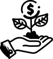 Investment growth icon in hand drawn style vector