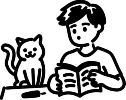 Reading companion icon in hand drawn style vector