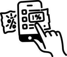 A han drawn icon of online discount vector
