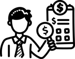 A hand drawn icon of financial analysis vector