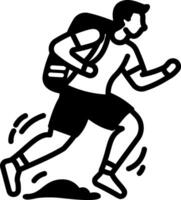 Backpacking icon in hand drawn style vector
