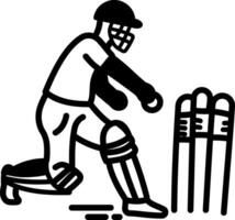 Wicket keeper icon in hand drawn style vector