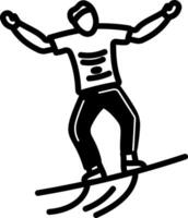 A hand drawn icon of a skater vector