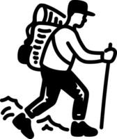 Trekking adventure icon in hand drawn style vector