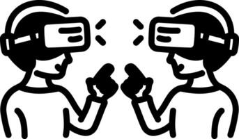 A hand drawn icon of vr technology vector