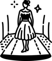 A beautiful girl modelling icon in hand drawn style vector