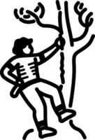 Tree climbing icon in hand drawn style vector
