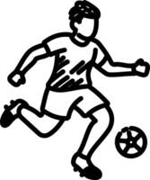 A hand drawn icon of a football player vector