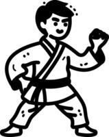 Martial art icon in hand drawn style vector