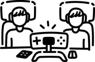 A hand drawn icon depicting family watching movie vector