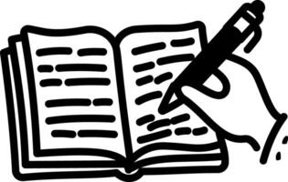Journal writing icon in hand drawn style vector